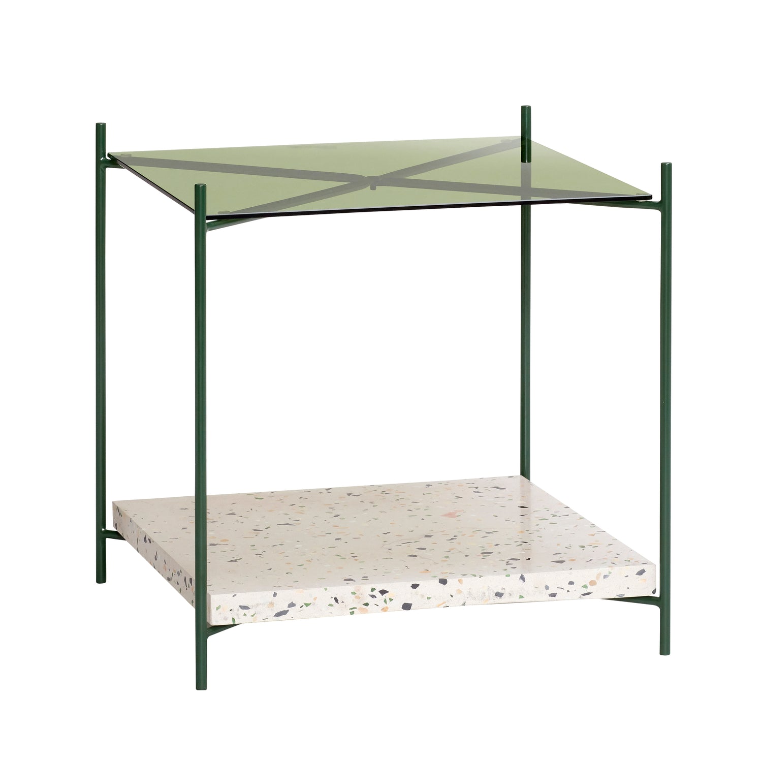 Niche side table green/terrazzo - 42x42xh43cm