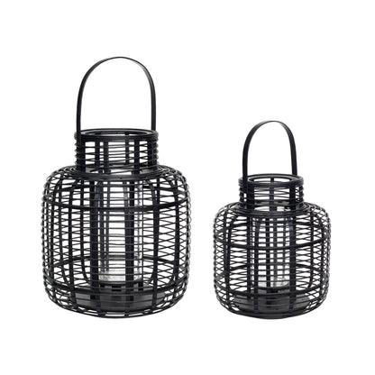 Reservoir lanterns black (set of 2) - Ø31XH36, Ø38XH45CM