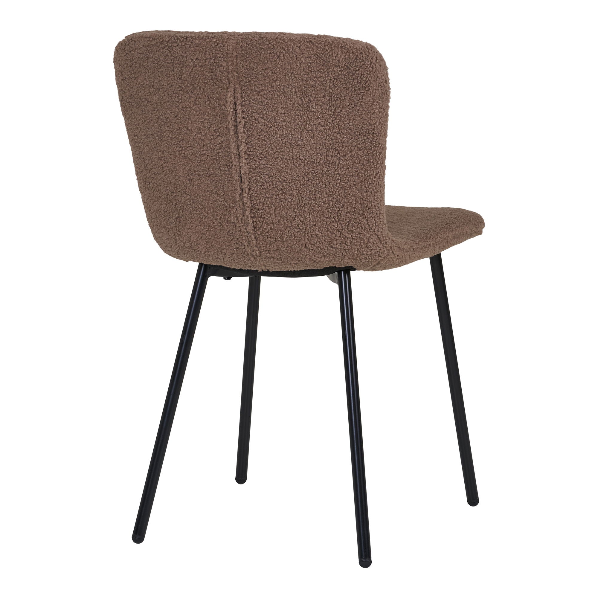 Halden Dining table chair - Dining table chair, imitation fur, dark brown with black legs, HN1092