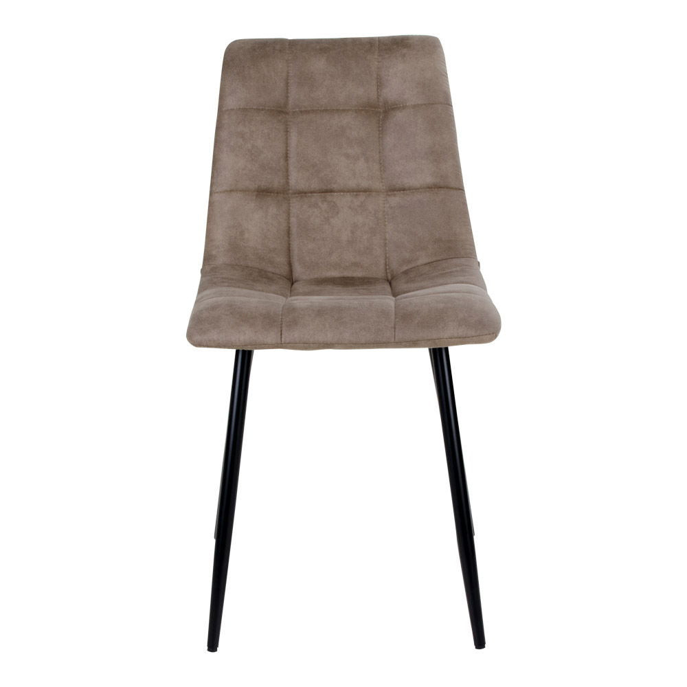 Middelfart Dining table chair - Dining table chair in microfiber, light brown with black legs