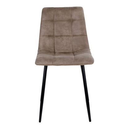 Middelfart Dining table chair - Dining table chair in microfiber, light brown with black legs