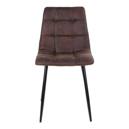 Middelfart Dining table chair - Dining table chair in microfiber, dark brown with black legs