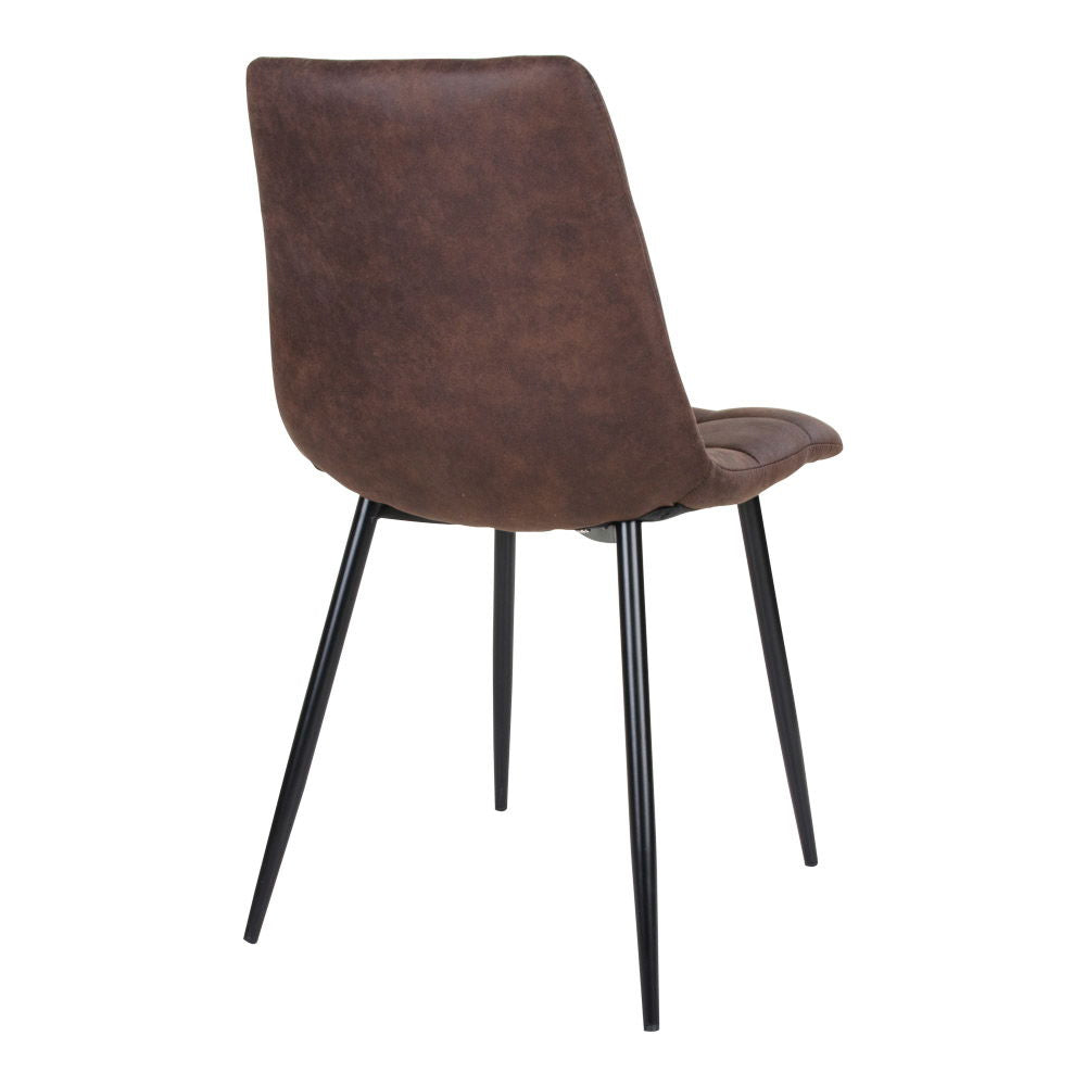 Middelfart Dining table chair - Dining table chair in microfiber, dark brown with black legs