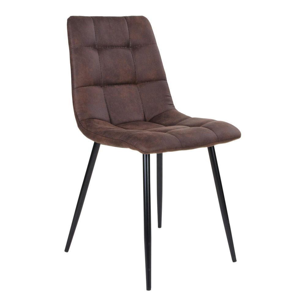 Middelfart Dining table chair - Dining table chair in microfiber, dark brown with black legs