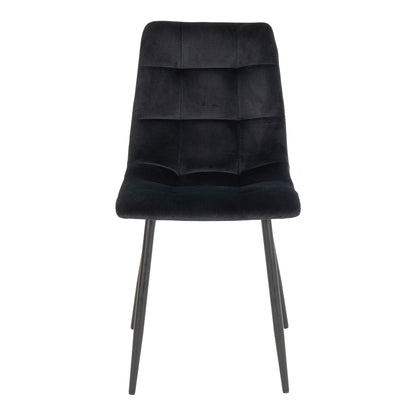 Middelfart Dining table chair - Dining table chair in velor, black with black legs, HN1207