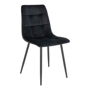 Middelfart Dining table chair - Dining table chair in velor, black with black legs, HN1207