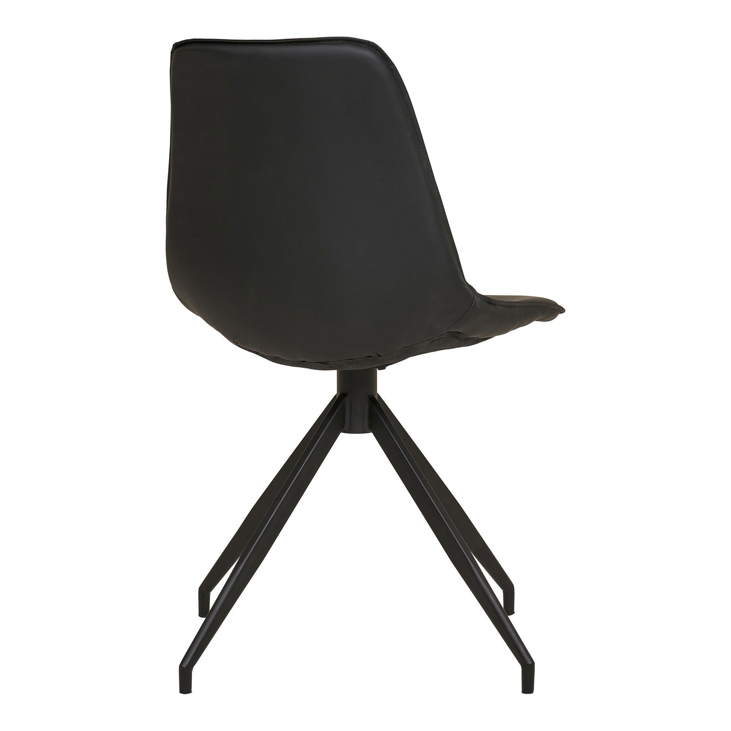 Monaco dining table chair - Dining table chair in PU with swivel foot, black with black legs