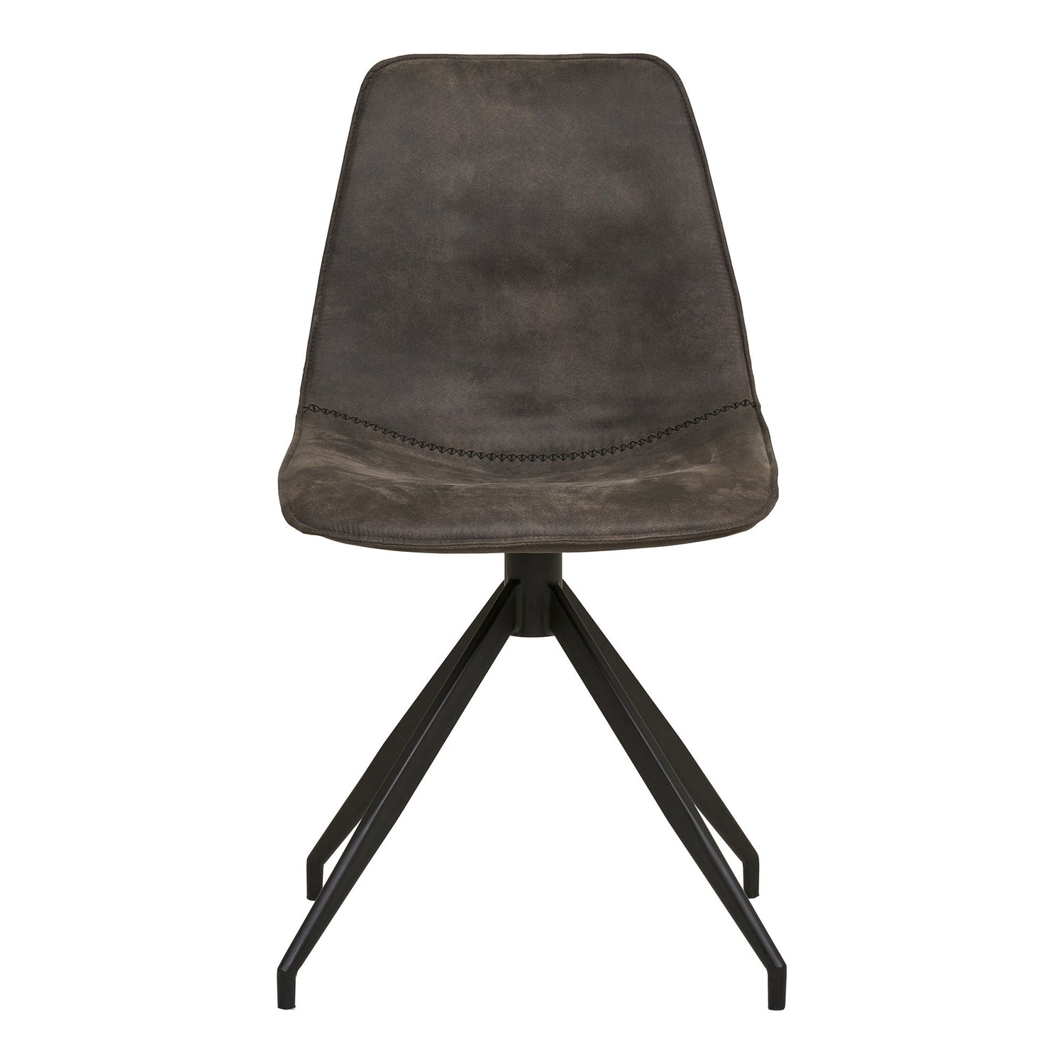 Monaco Dining table chair - Dining table chair in microfiber with swivel foot, gray with black legs, HN1229