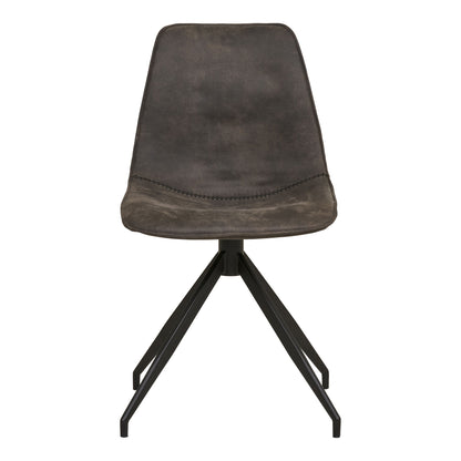 Monaco Dining table chair - Dining table chair in microfiber with swivel foot, gray with black legs, HN1229