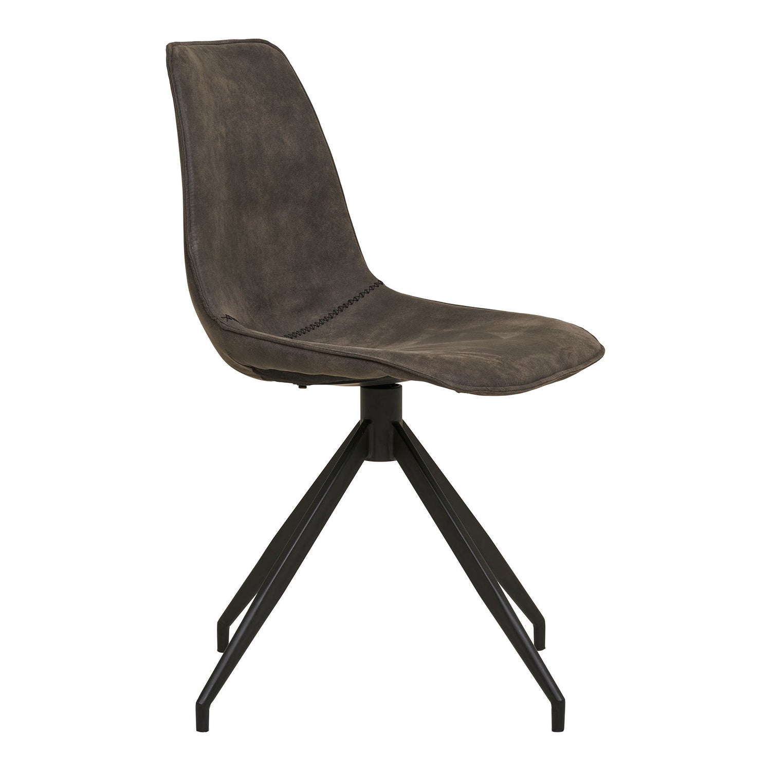 Monaco Dining table chair - Dining table chair in microfiber with swivel foot, gray with black legs, HN1229