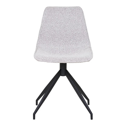 Monaco Dining table chair - Dining table chair with swivel foot, bouklé, sand with black legs, HN1267