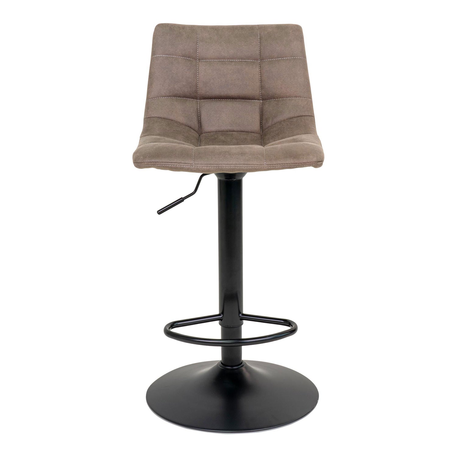 Middelfart Barstol - bar stool in microfiber, light brown with black legs