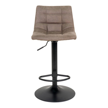 Middelfart Barstol - bar stool in microfiber, light brown with black legs