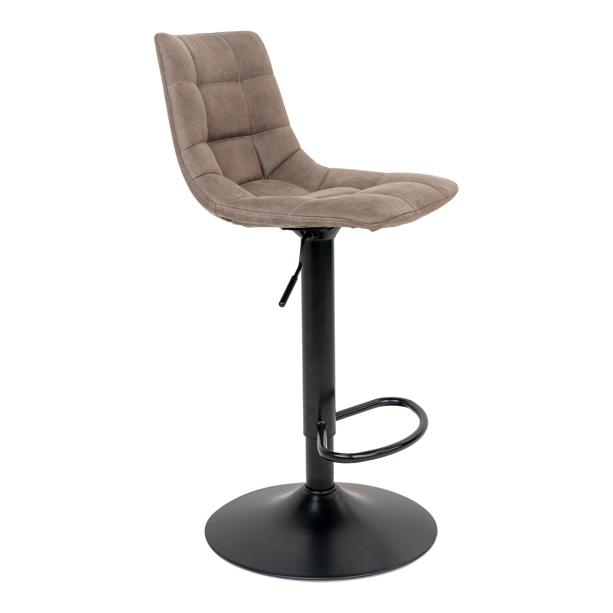 Middelfart Barstol - bar stool in microfiber, light brown with black legs