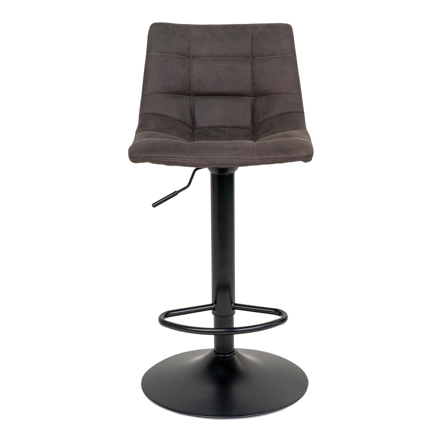 Middelfart bar stool - bar stool in microfiber, dark gray with black legs