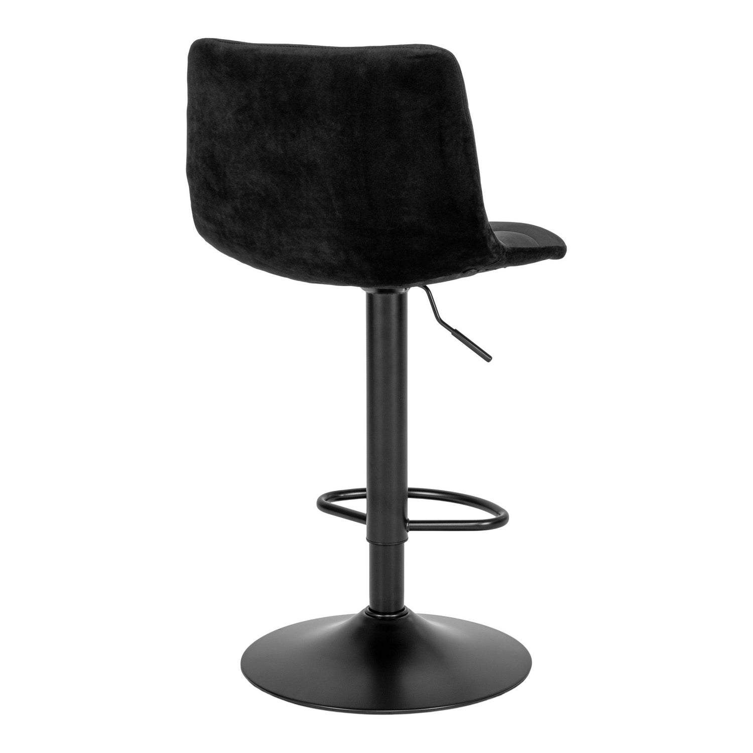 Middelfart Barstol - bar stool in velor, black with black legs, HN1207