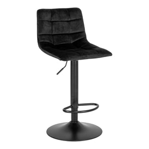 Middelfart Barstol - bar stool in velor, black with black legs, HN1207