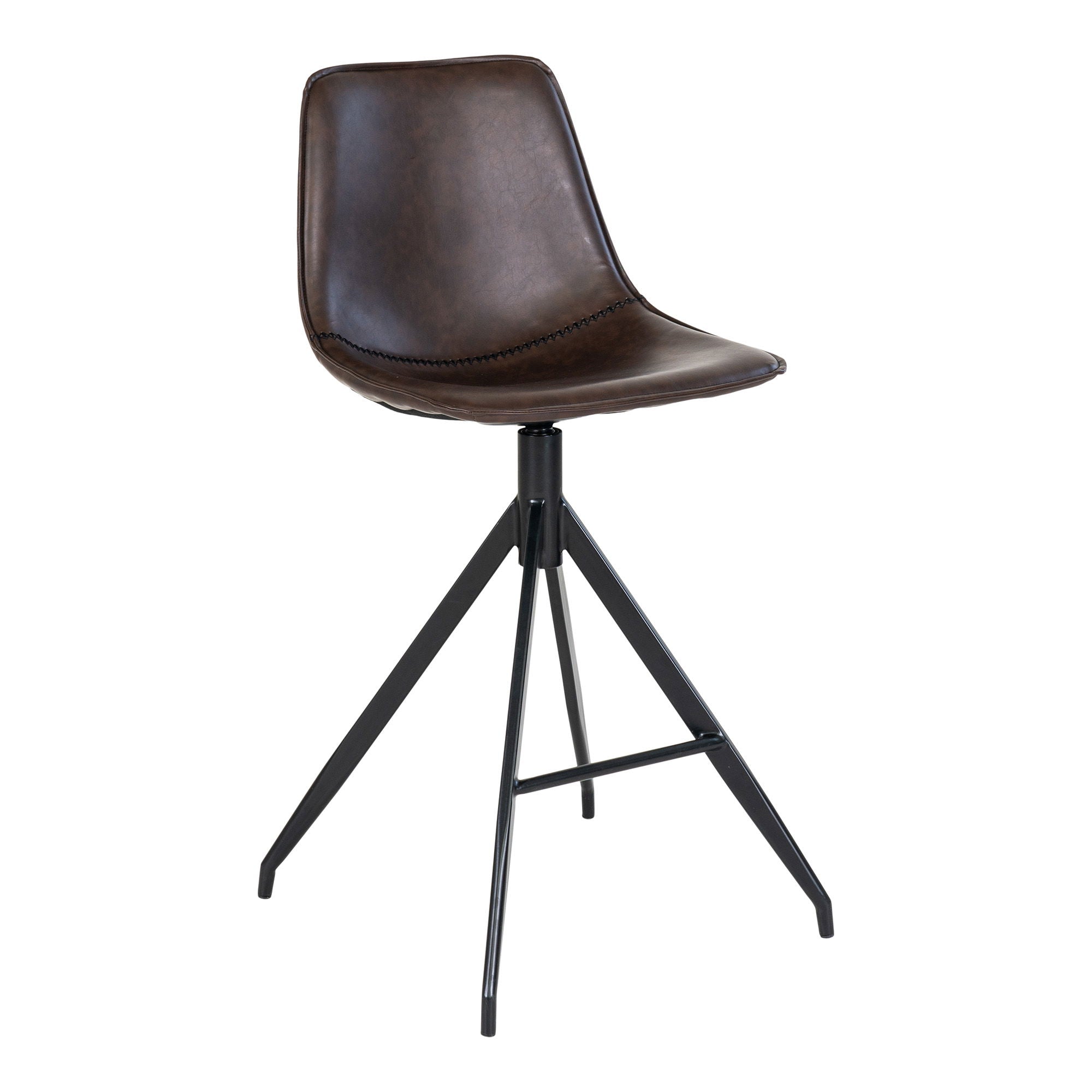 Monaco Counter chair - Counter chair in PU, brown with black legs, HN1227