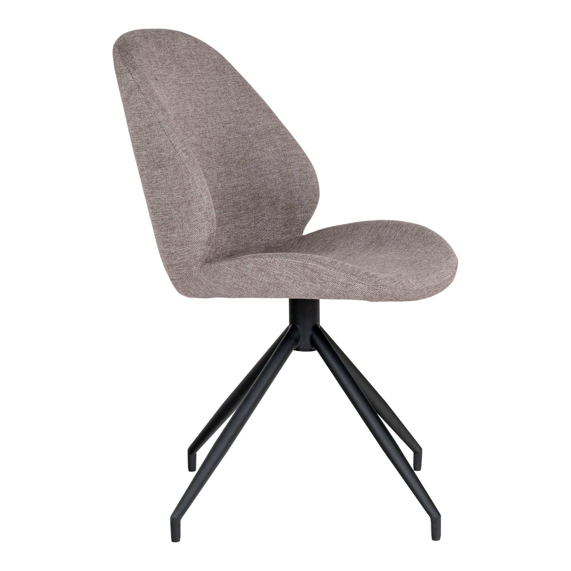 Monte Carlo Dining Table Chair - Dining table chair in fabric with swivel foot, stone with black legs, HN1030