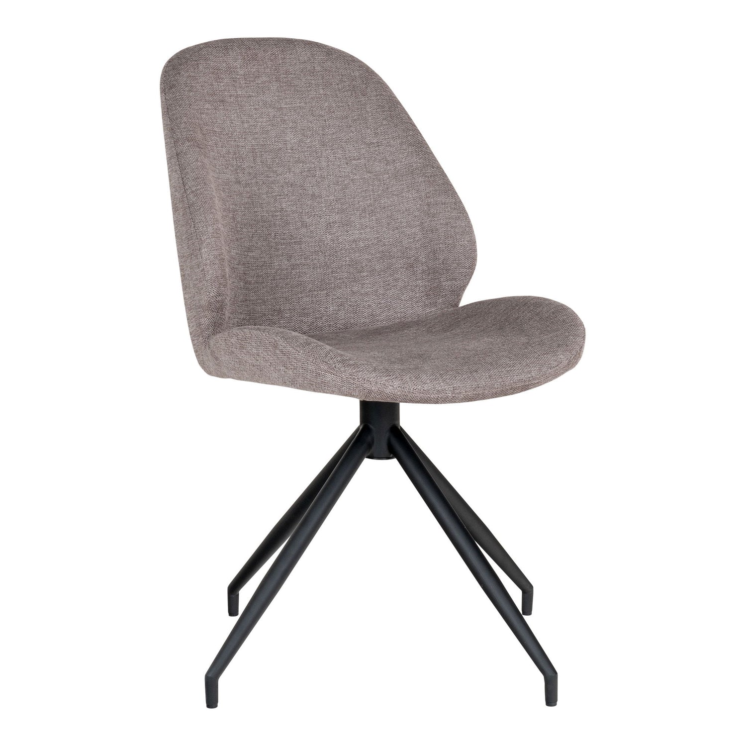 Monte Carlo Dining Table Chair - Dining table chair in fabric with swivel foot, stone with black legs, HN1030