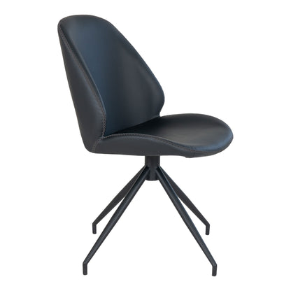 Monte Carlo Dining Table Chair - Dining Table Chair in PU with swivel foot, black, HN1223