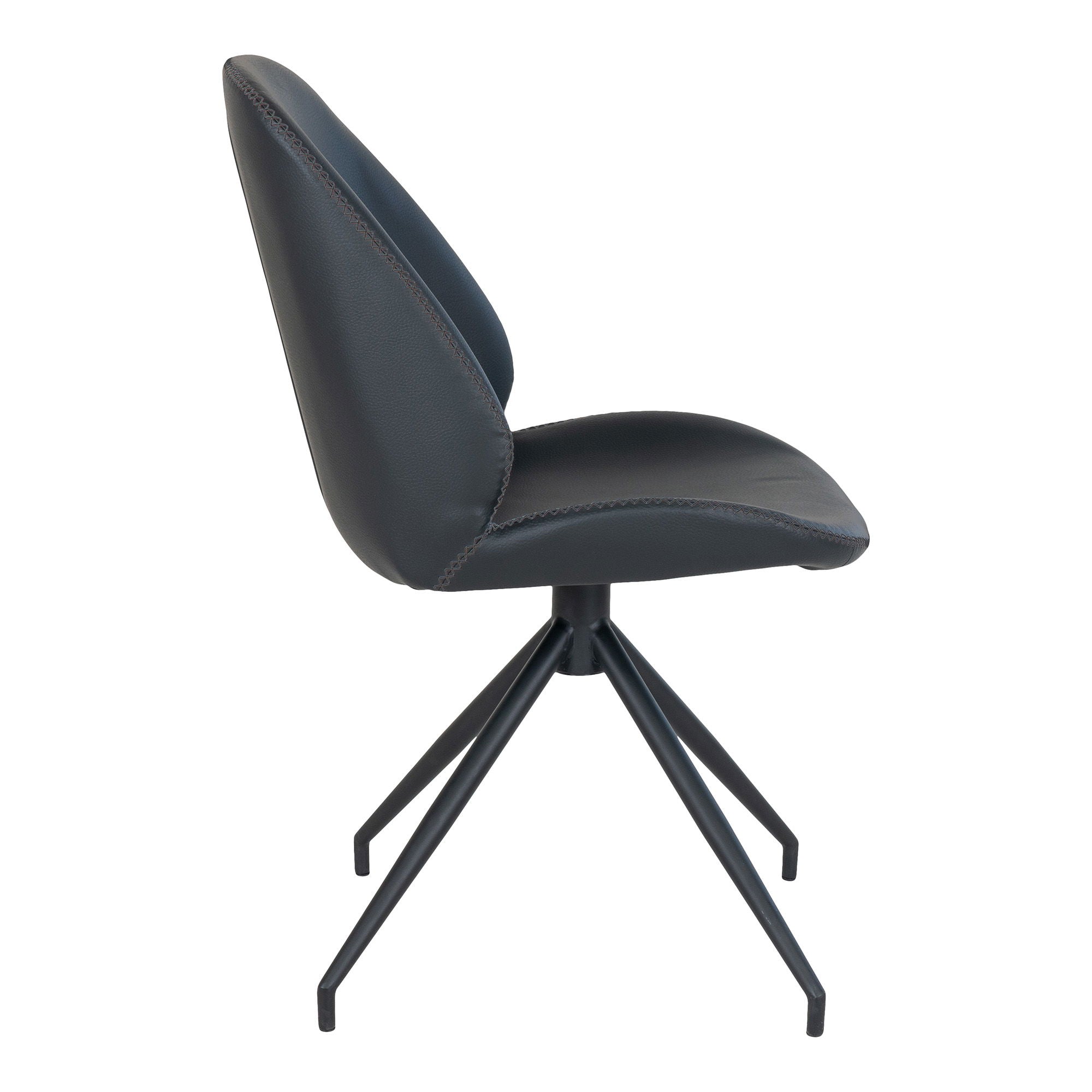 Monte Carlo Dining Table Chair - Dining Table Chair in PU with swivel foot, black, HN1223