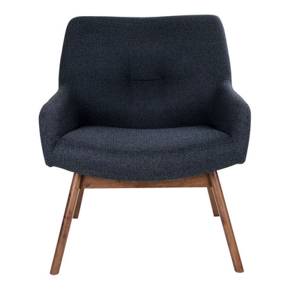 London lounge chair - lounge chair in fabric, dark gray with walnut legs