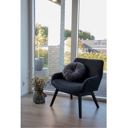 London lounge chair - lounge chair in fabric, dark gray with black legs