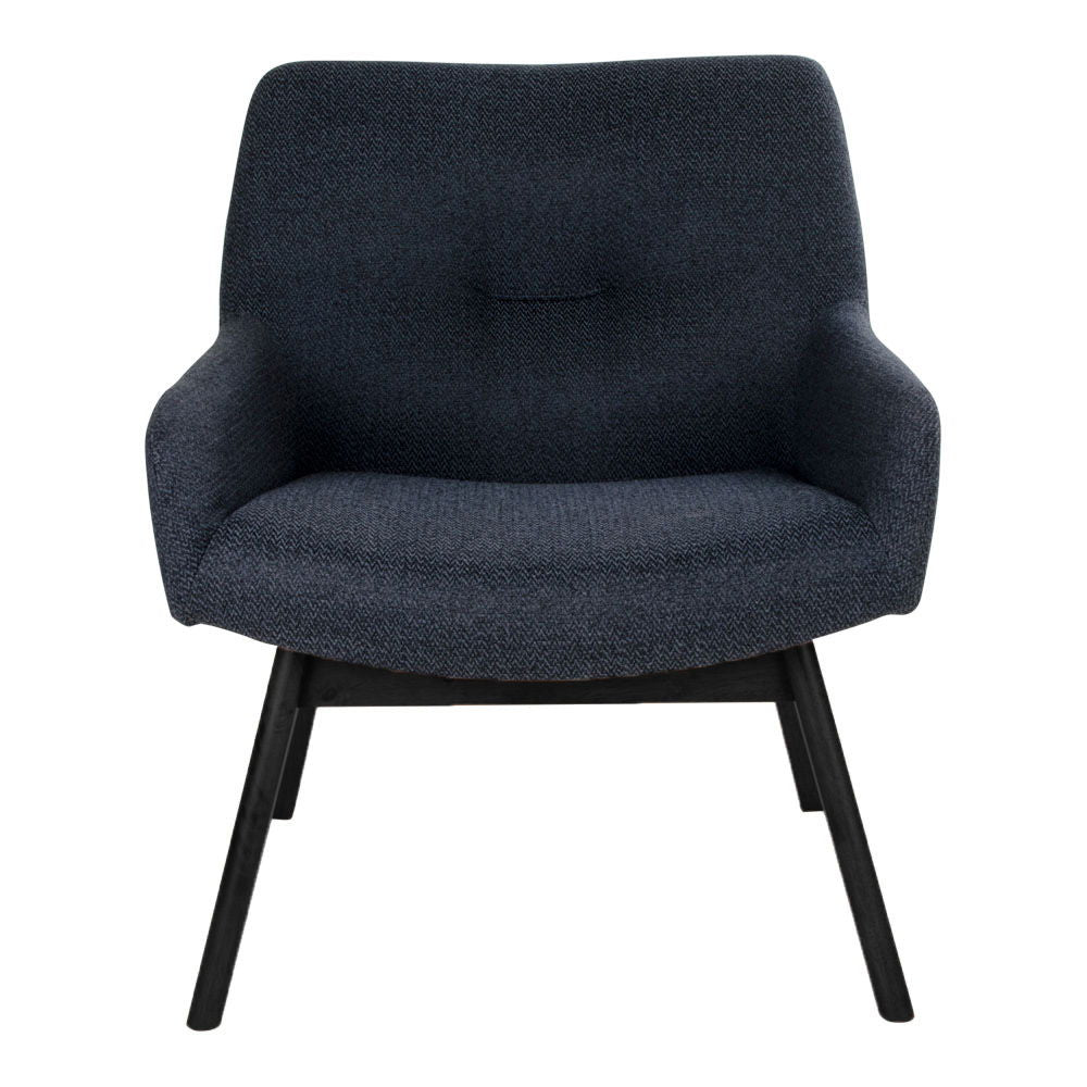 London lounge chair - lounge chair in fabric, dark gray with black legs