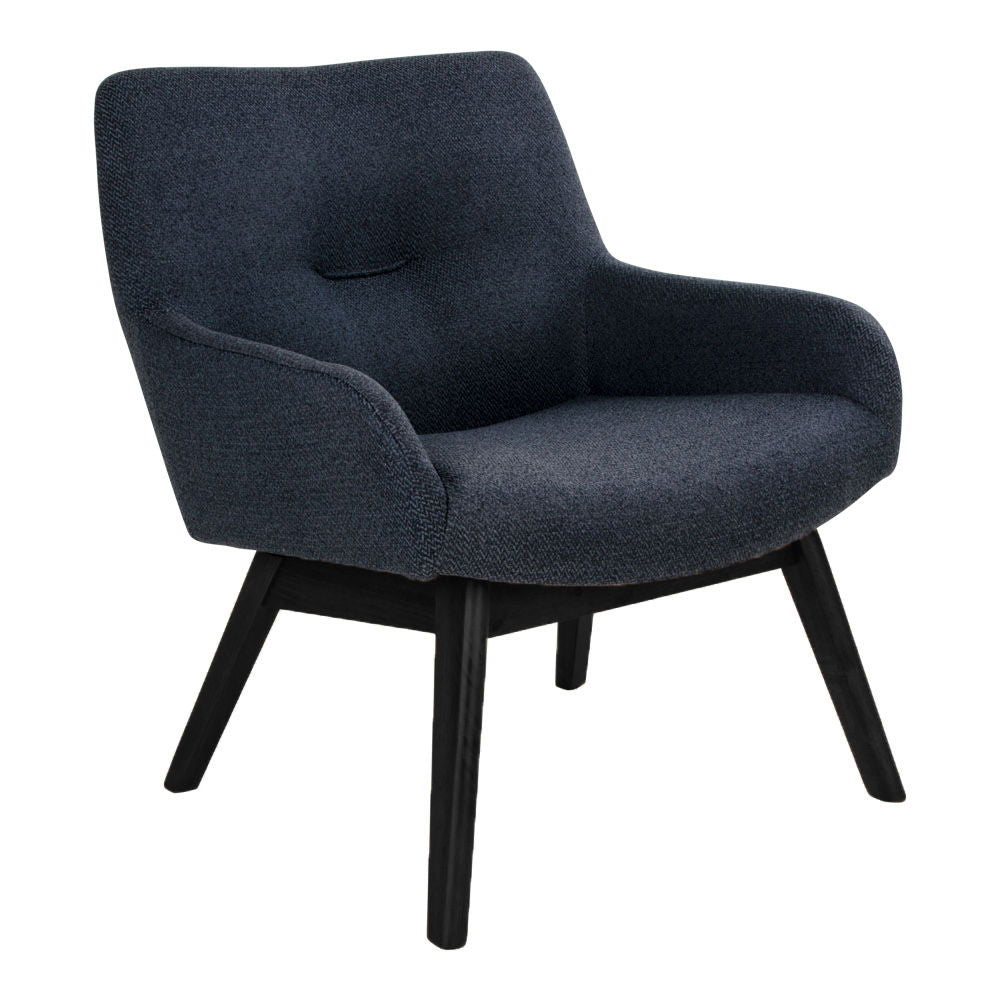 London lounge chair - lounge chair in fabric, dark gray with black legs