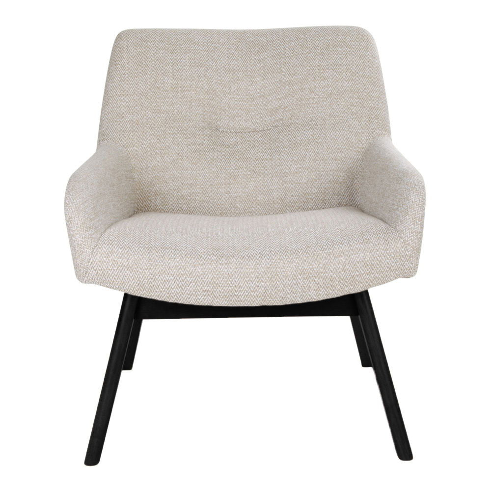 London lounge chair - lounge chair in fabric, sand with black legs