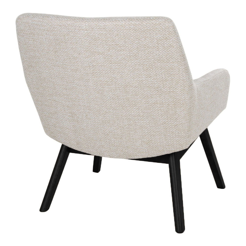 London lounge chair - lounge chair in fabric, sand with black legs