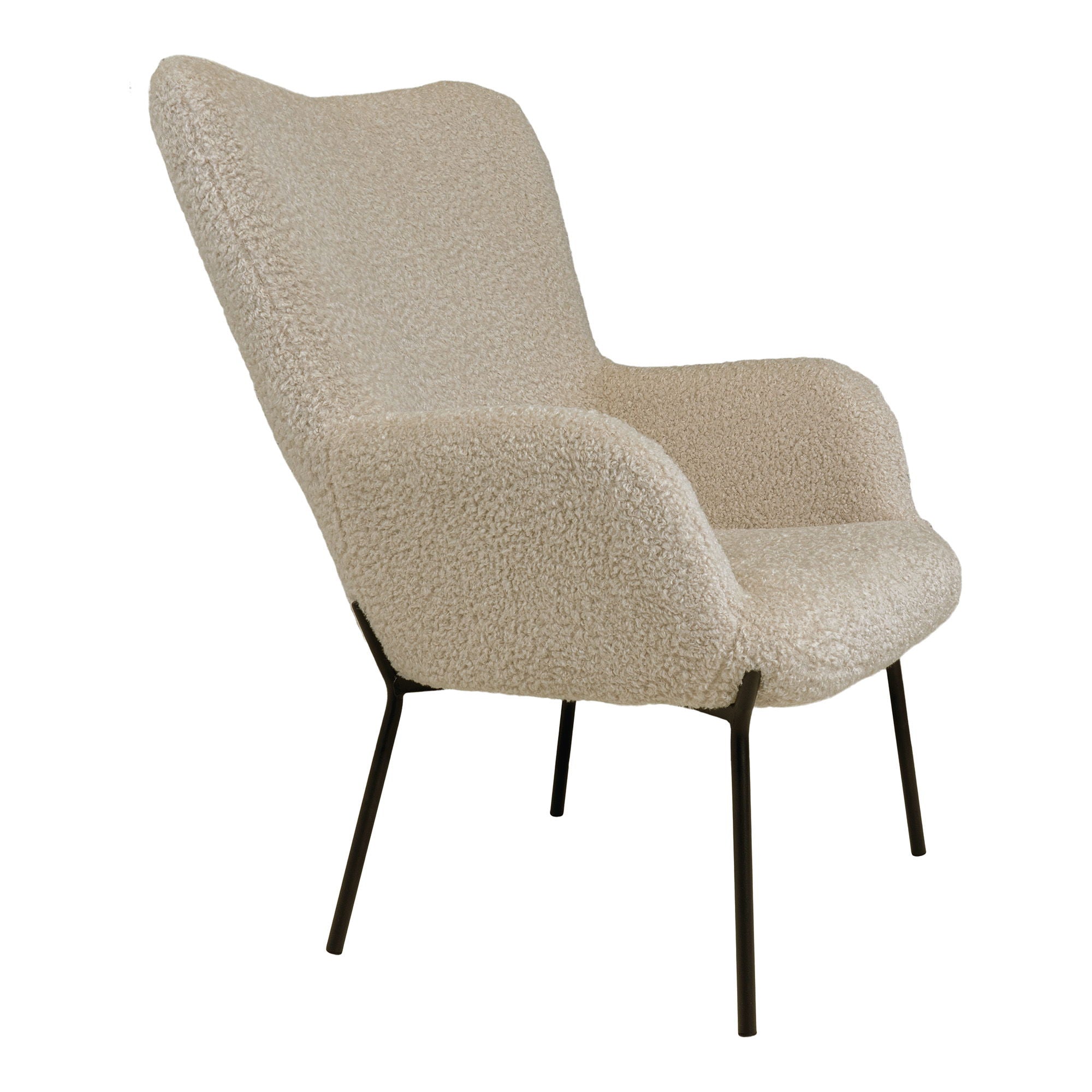 Glasgow chair - chair in artificial lambskin, gray -brown with black legs