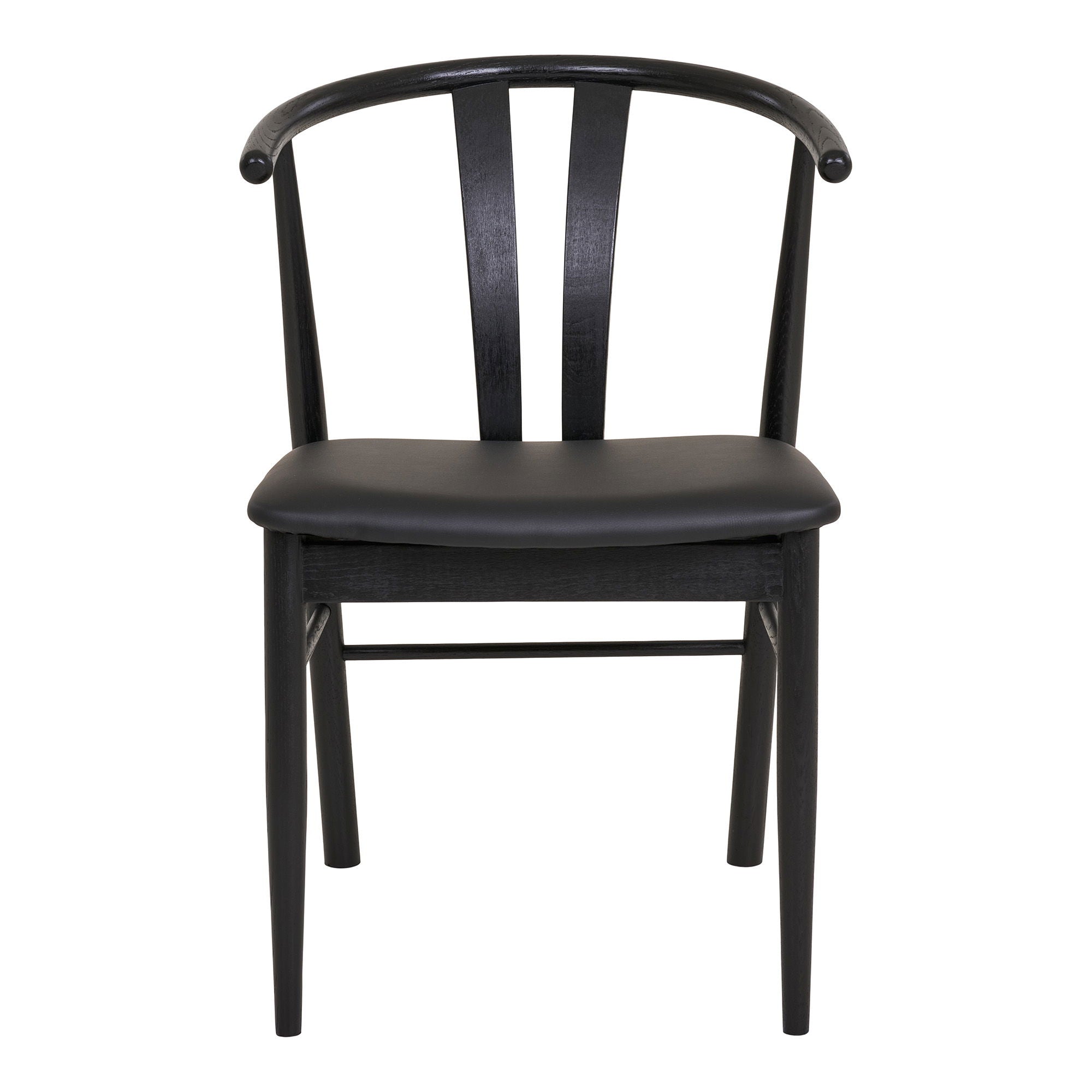 Dining table chair, beech tree with PU seat, black, HN1219