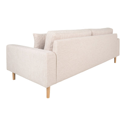 Lido 3 person sofa - 3 person sofa, sand with two pillows and nature wooden legs, HN1050