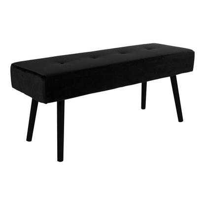 Skiing bench - bench in velor, black with black legs, HN1207, 100x35x44 cm