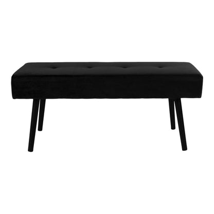 Skiing bench - bench in velor, black with black legs, HN1207, 100x35x44 cm