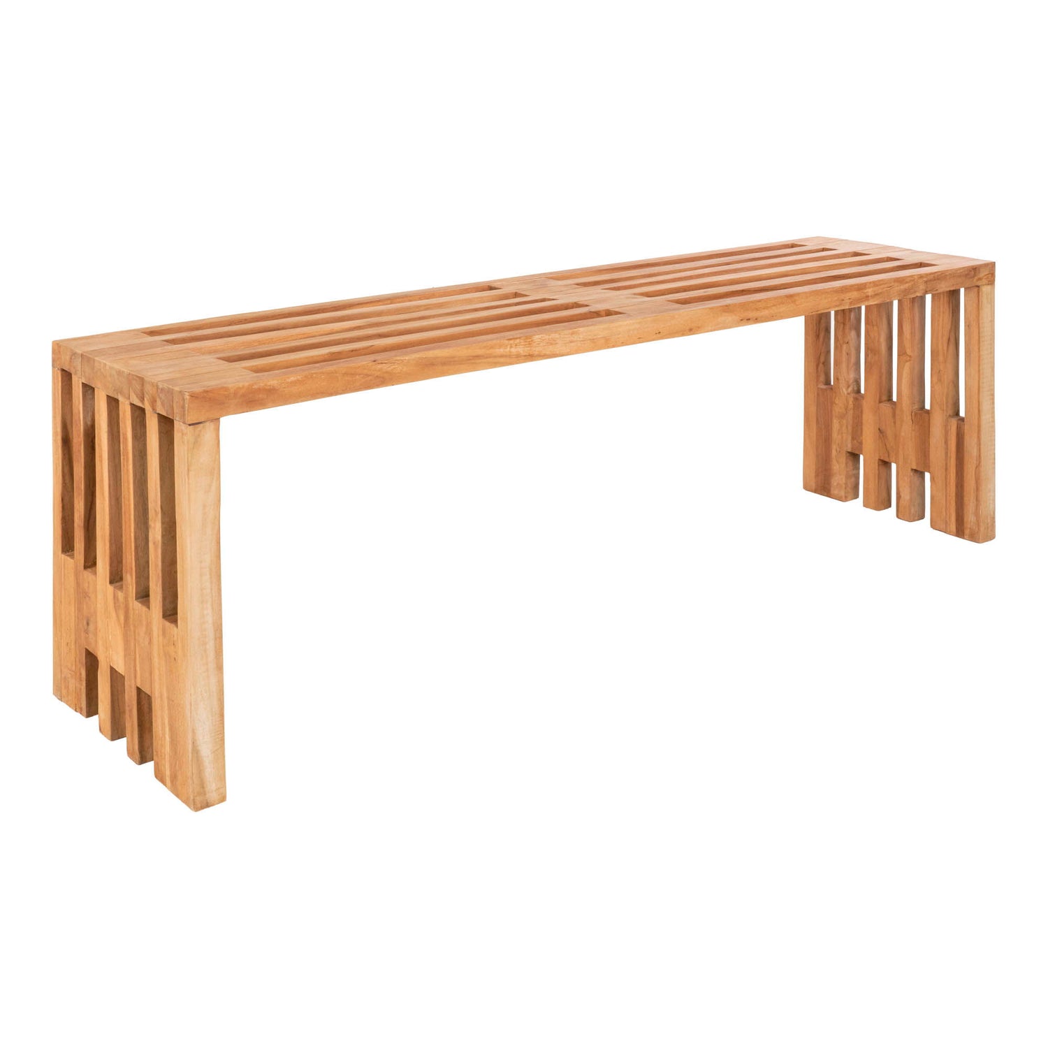 Benidorm bench - bench in teak, nature, 140x35x48 cm