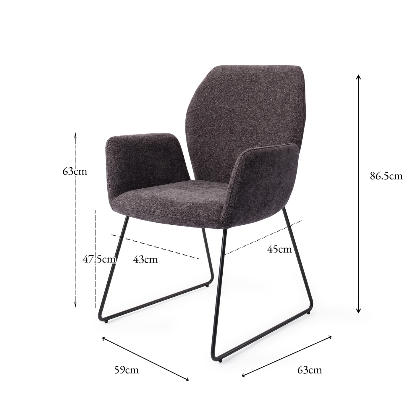 Misaki Dining Chair Almost Black