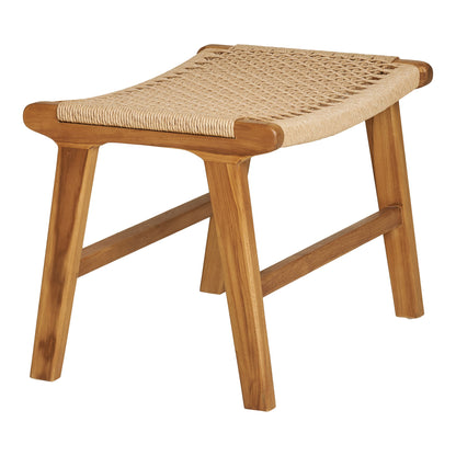 Derby Foot Stool - Foot Stool, Teak/Polyrattan, Nature