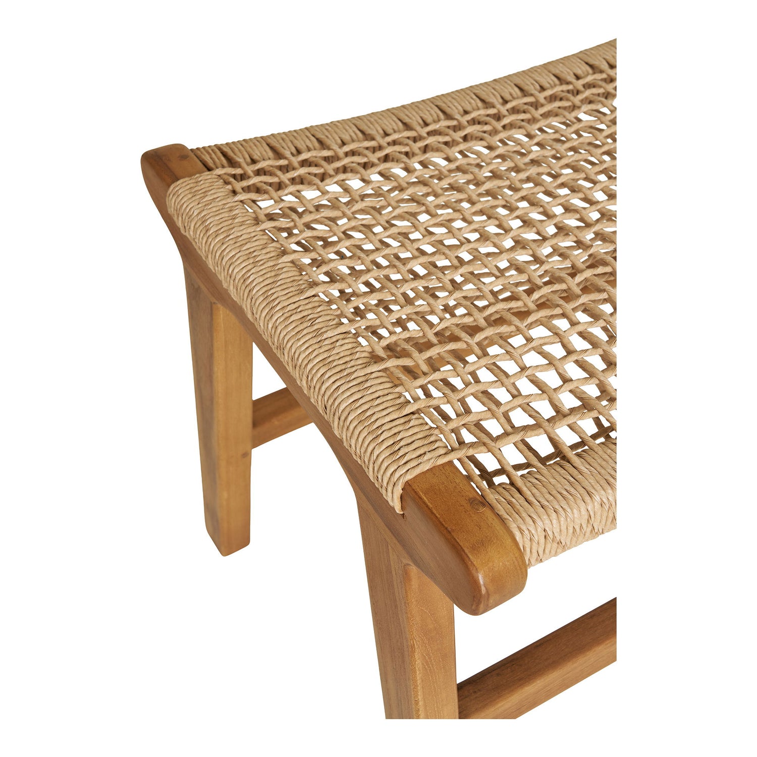 Derby Foot Stool - Foot Stool, Teak/Polyrattan, Nature