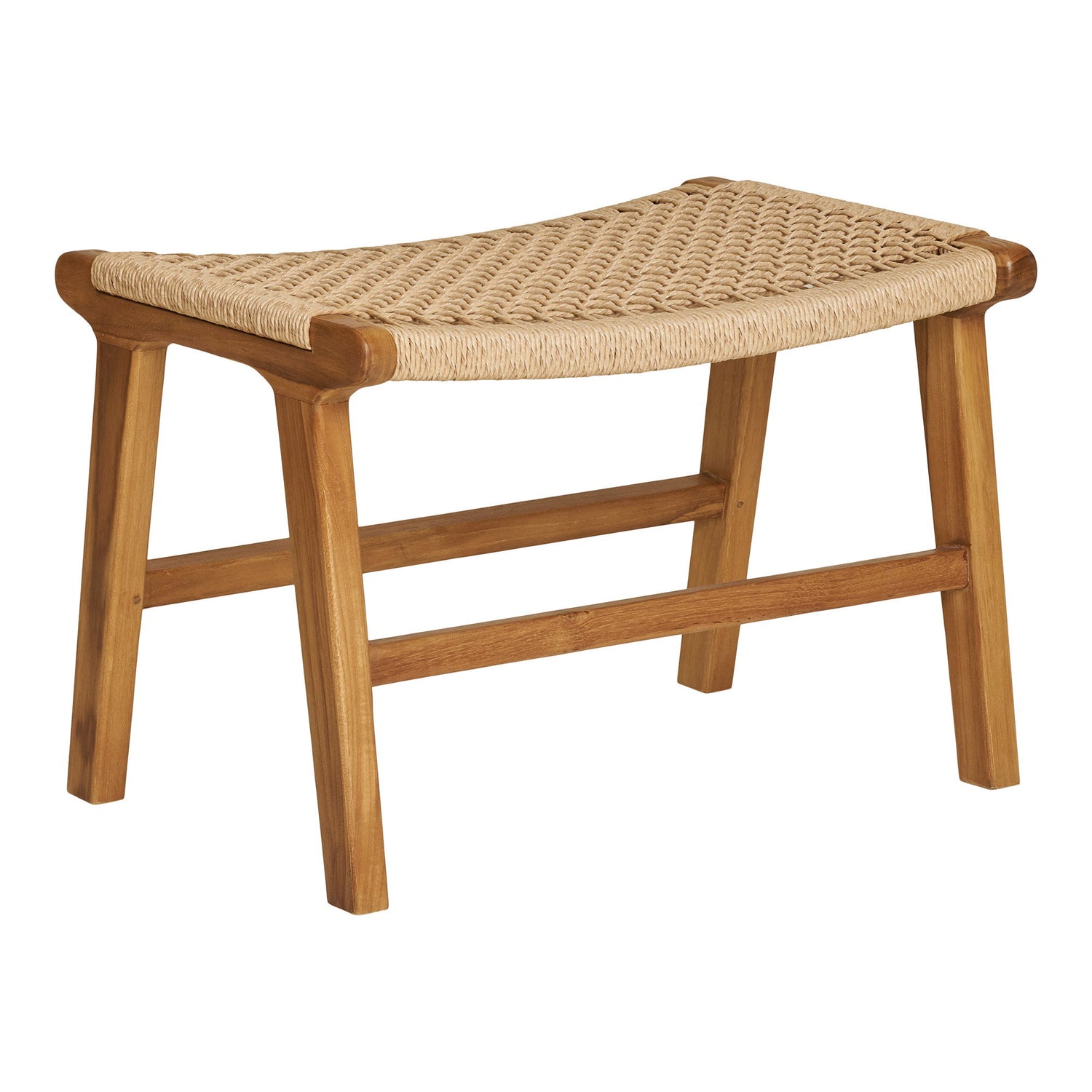 Derby Foot Stool - Foot Stool, Teak/Polyrattan, Nature