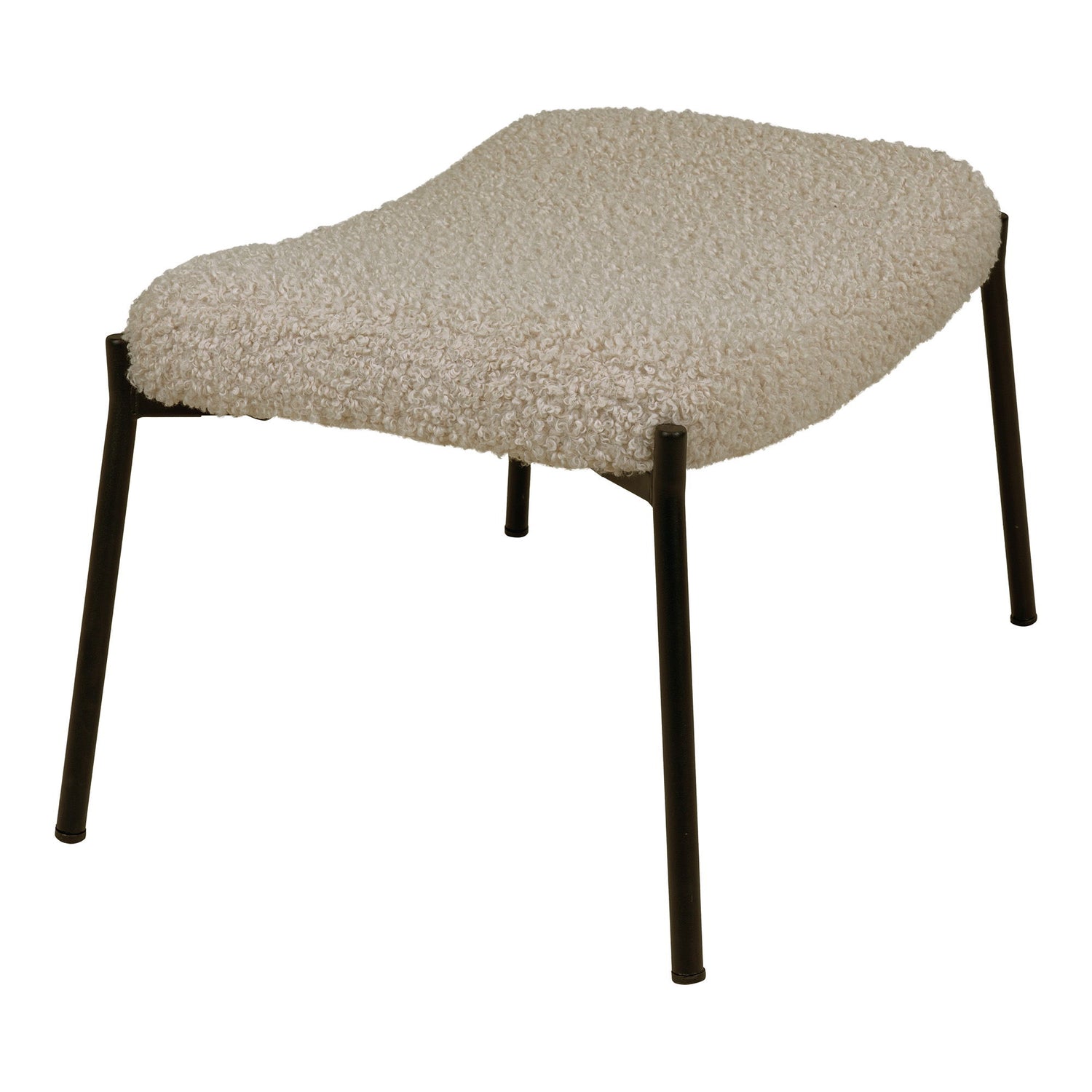 Glasgow footstool - footstool in artificial lambskin, gray -brown with black legs