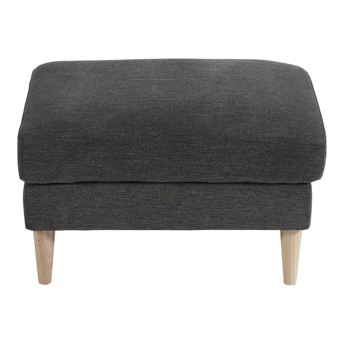 Bologna puff - puff, dark gray with nature wooden legs, HN1045