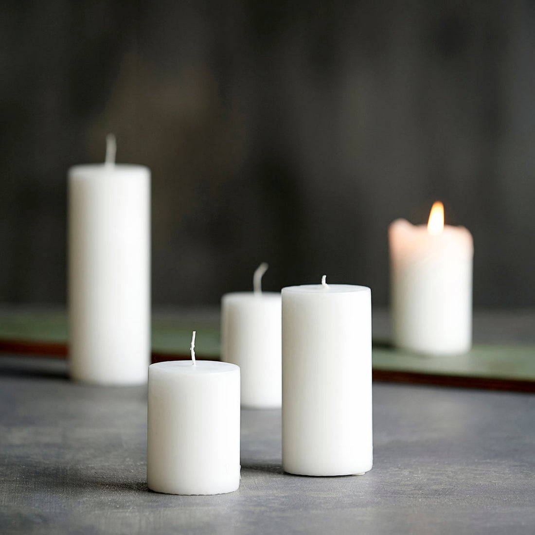 Block candles, white