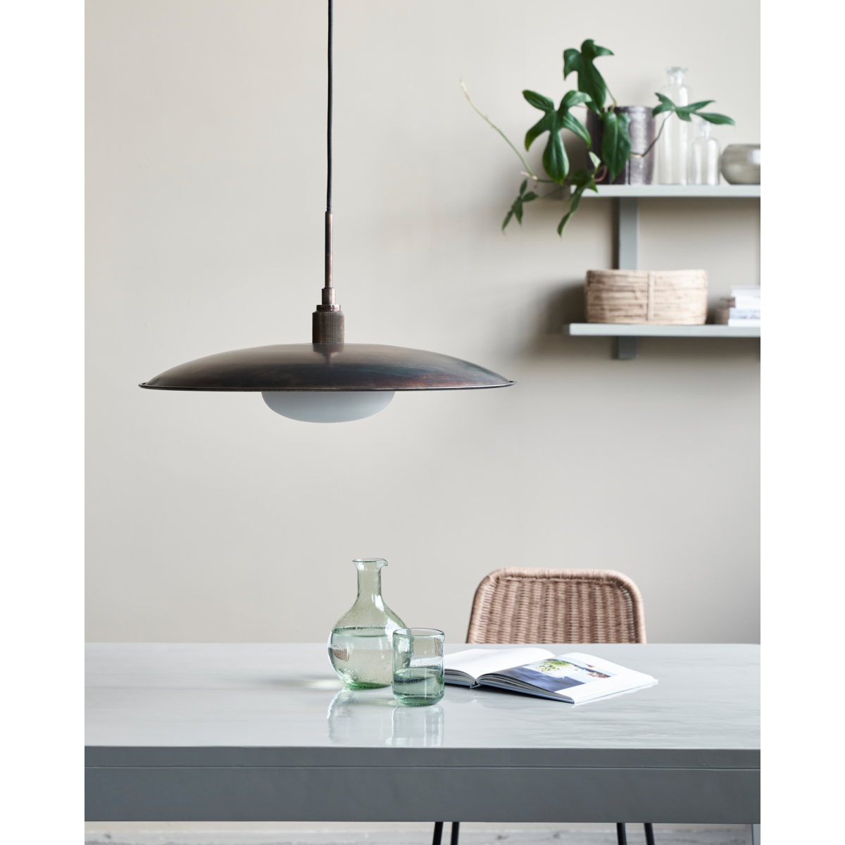 Lamp, Boston, Antik Brun