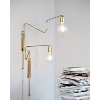 Wall lamp, hdswing, brass