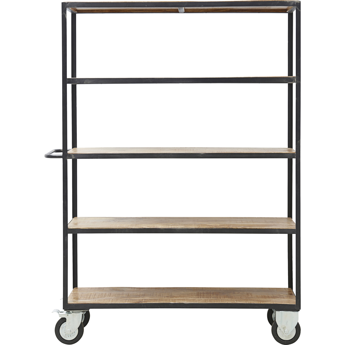 Shelf with 4 wheels, black; wood