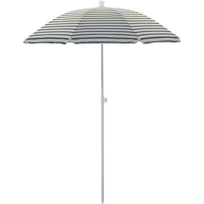 Beach/garden parasol, hdoktogon, green/white