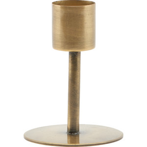 House Doctor - Candlestick, Anit, Antique Brass - H: 7 cm, DIA: 5 cm